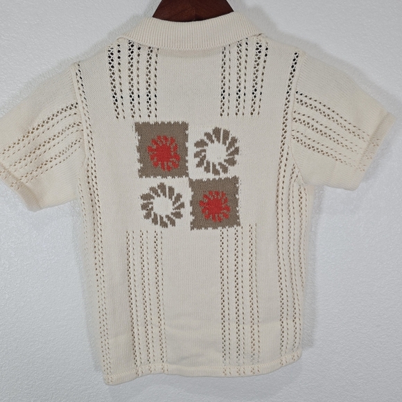 NWT Pacsun Kids' Finn Open Stitch Polo Sweater Size‎ 8 M 100% Cotton Off-white - Picture 6 of 8